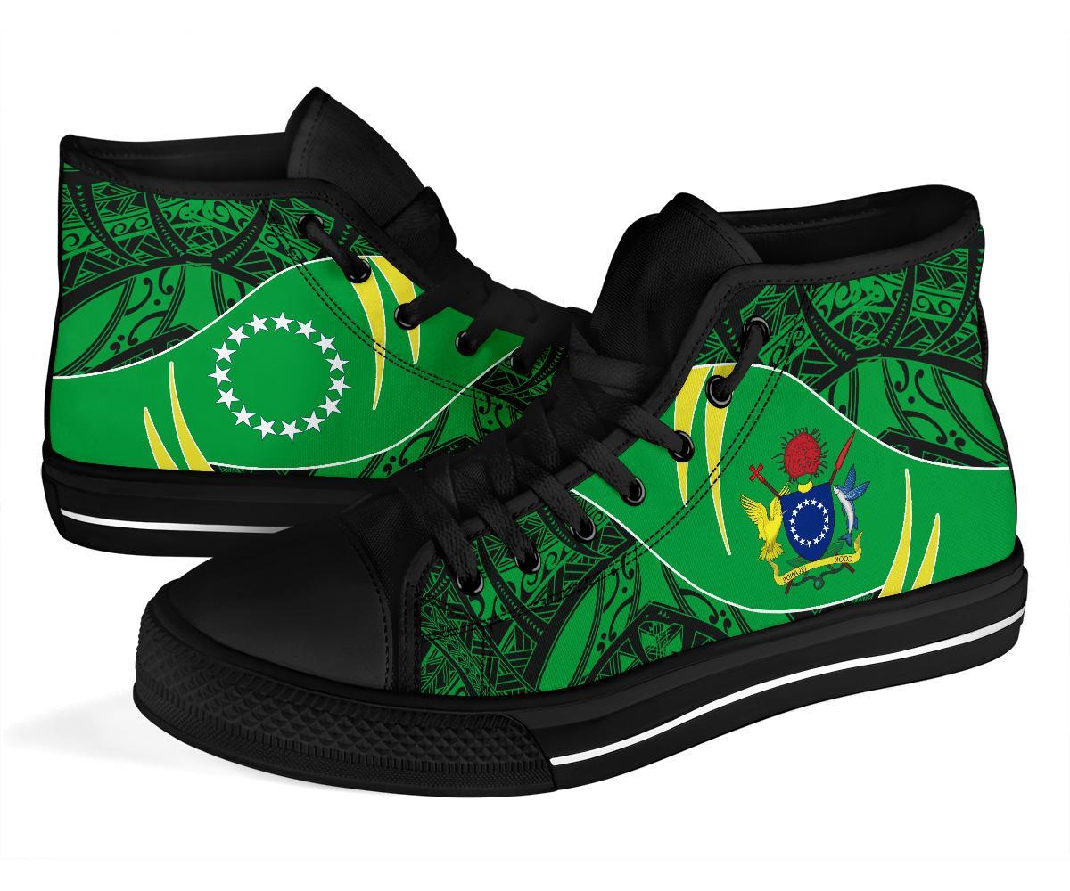 Cook Islands High Top Shoes - Symmetrical Lines - Polynesian Pride