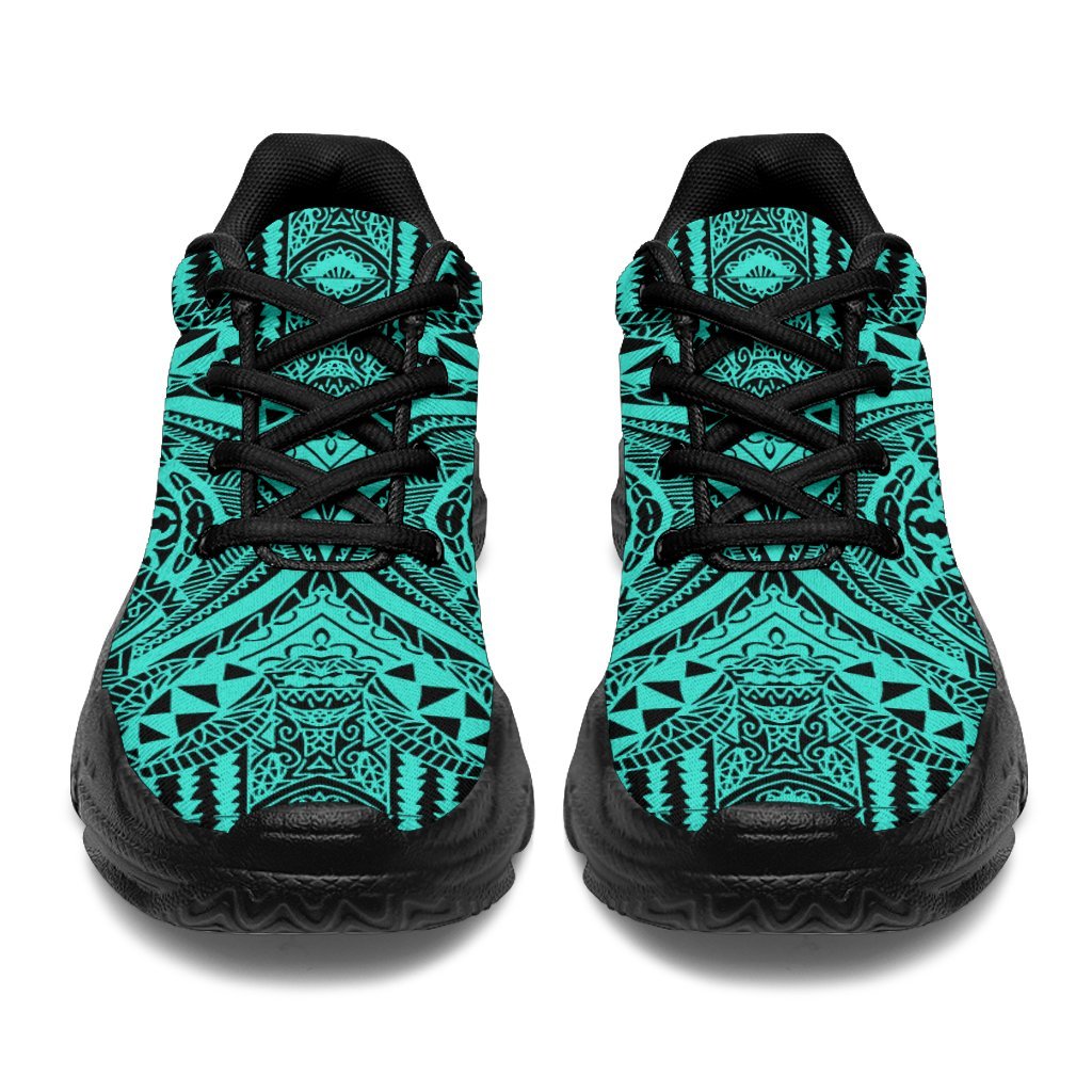 Polynesian Symmetry Turquoise Chunky Sneakers - Polynesian Pride