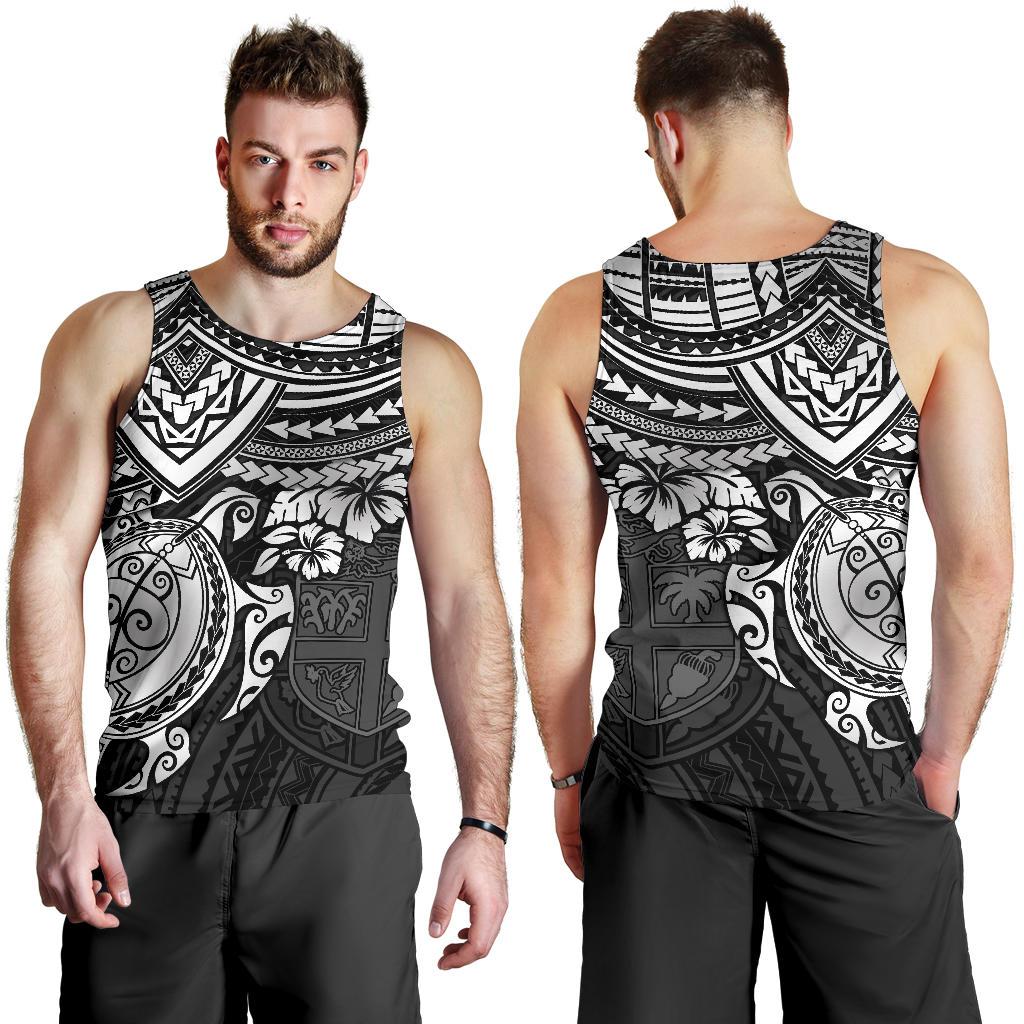 Fiji Polynesian Men's Tank Top - White Turtle White - Polynesian Pride