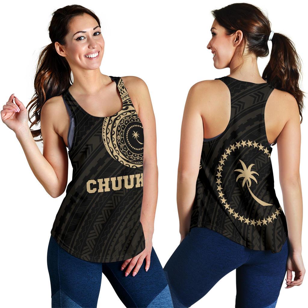 Chuuk Micronesia Tattoo Racerback Tank A7 Black - Polynesian Pride