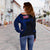 Hawaii Kanaka Polynesian Women's Off Shoulder Sweater - Blue - Polynesian Pride