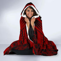 Society Islands Hooded Blanket - Polynesian Tattoo Red - Polynesian Pride