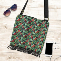 Hawaii Tropical Monstera Leaf Green Mix Crossbody Boho Handbag - Polynesian Pride