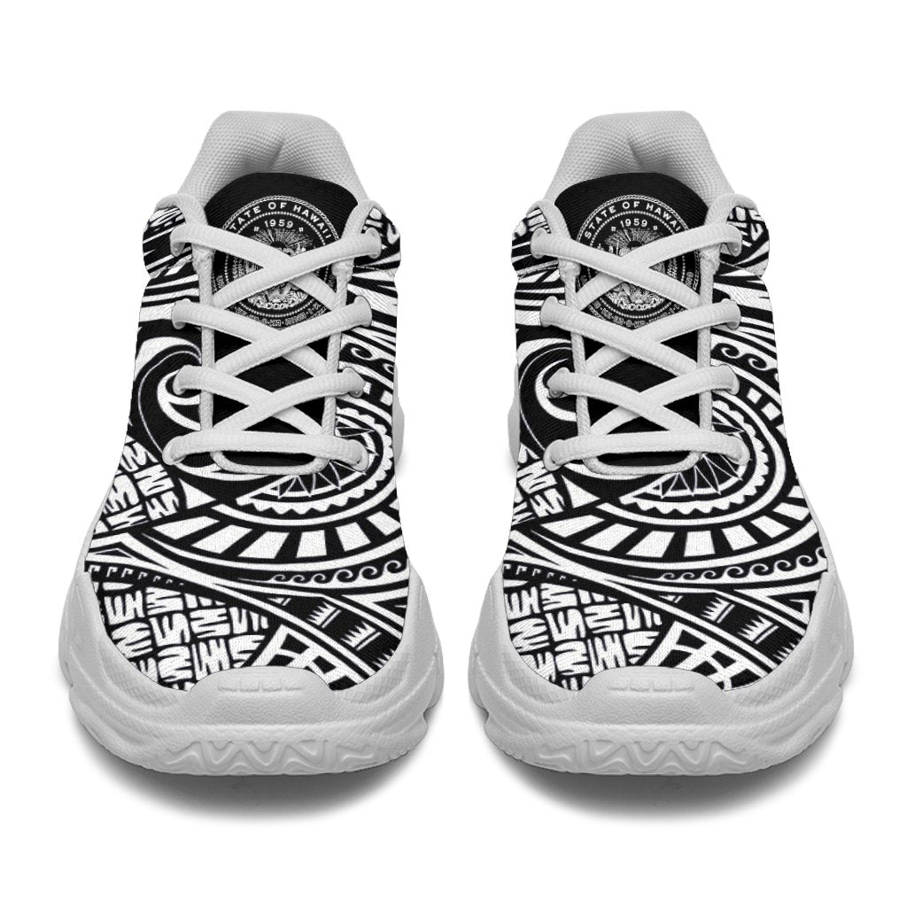 Hawaii White Chunky Sneakers White - Circle Style - Polynesian Pride