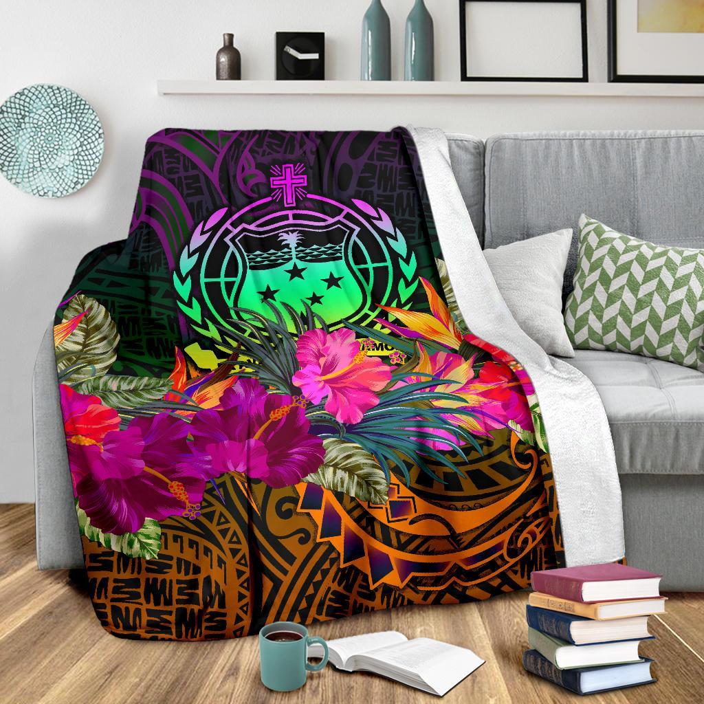 Samoa Premium Blanket - Summer Hibiscus - Polynesian Pride
