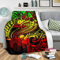 Samoa Premium Blanket - Reggae Shark Polynesian Tattoo - Polynesian Pride