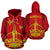 Hawaii King All Over Zip up Hoodie Unisex Red - Polynesian Pride