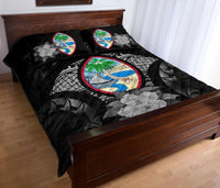 Guam Polynesian Quilt Bed Set Hibiscus Gray - Polynesian Pride