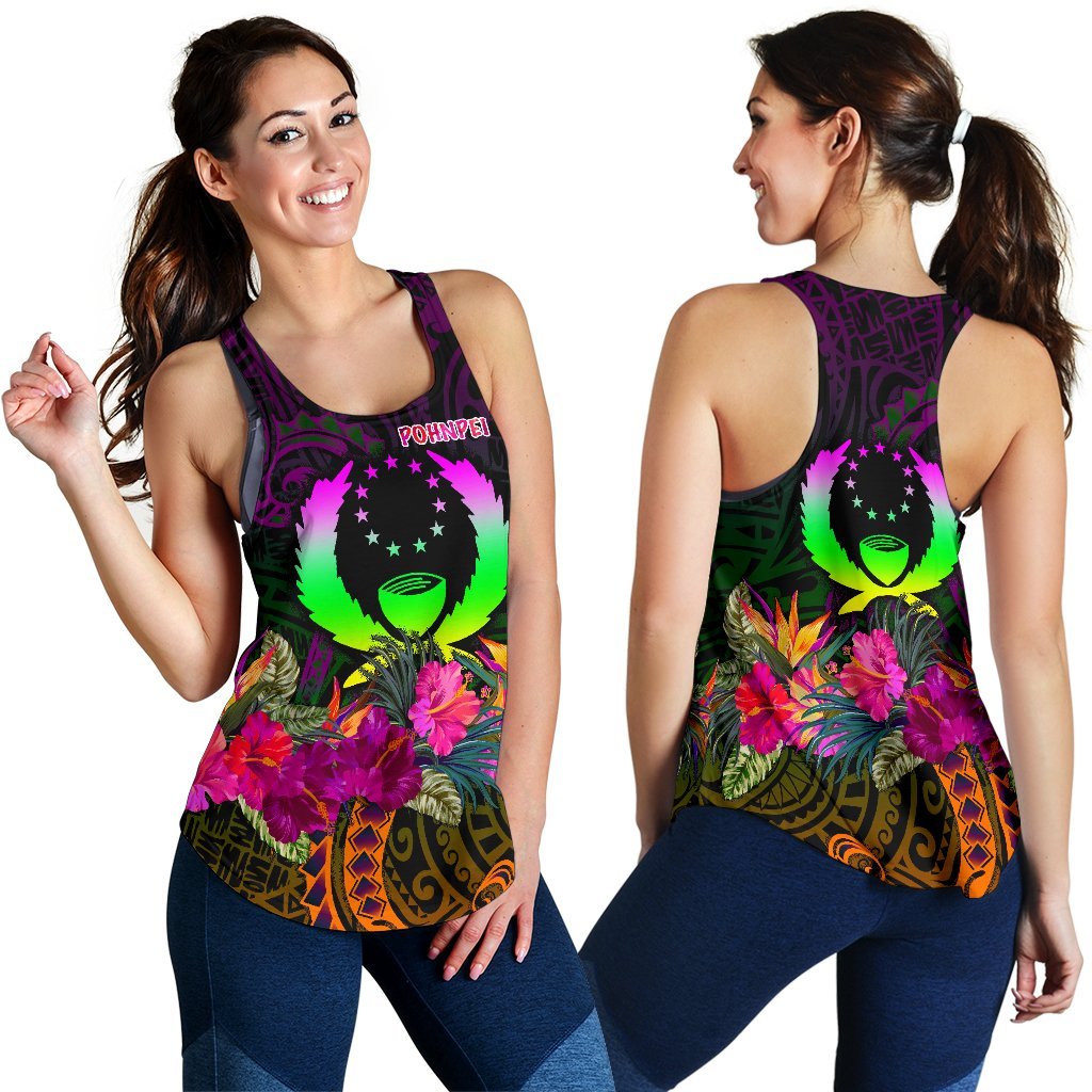 Pohnpei Women's Racerback Tank - Summer Hibiscus - Polynesian Pride