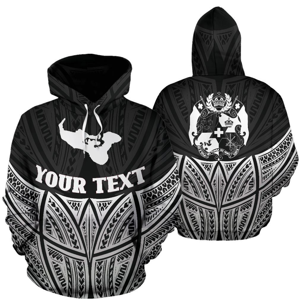 Tonga Polynesian Custom Hoodie Black Pride Map nd Seal Unisex Black - Polynesian Pride