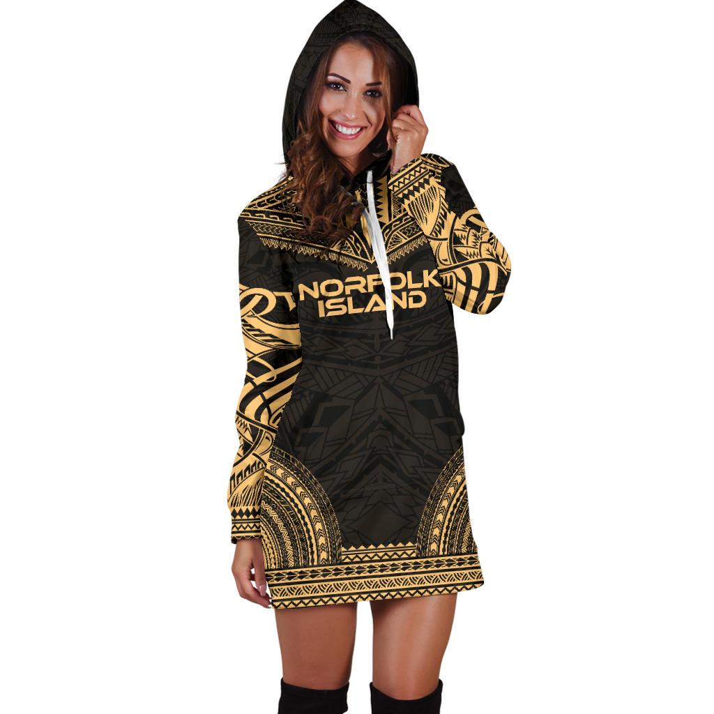 Norfolk Island Women's Hoodie Dress - Polynesian Gold Chief - Polynesian Pride