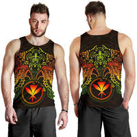 Polynesian Hawaii Men's Tank Top - Reggae Turtle Manta Ray RED - Polynesian Pride