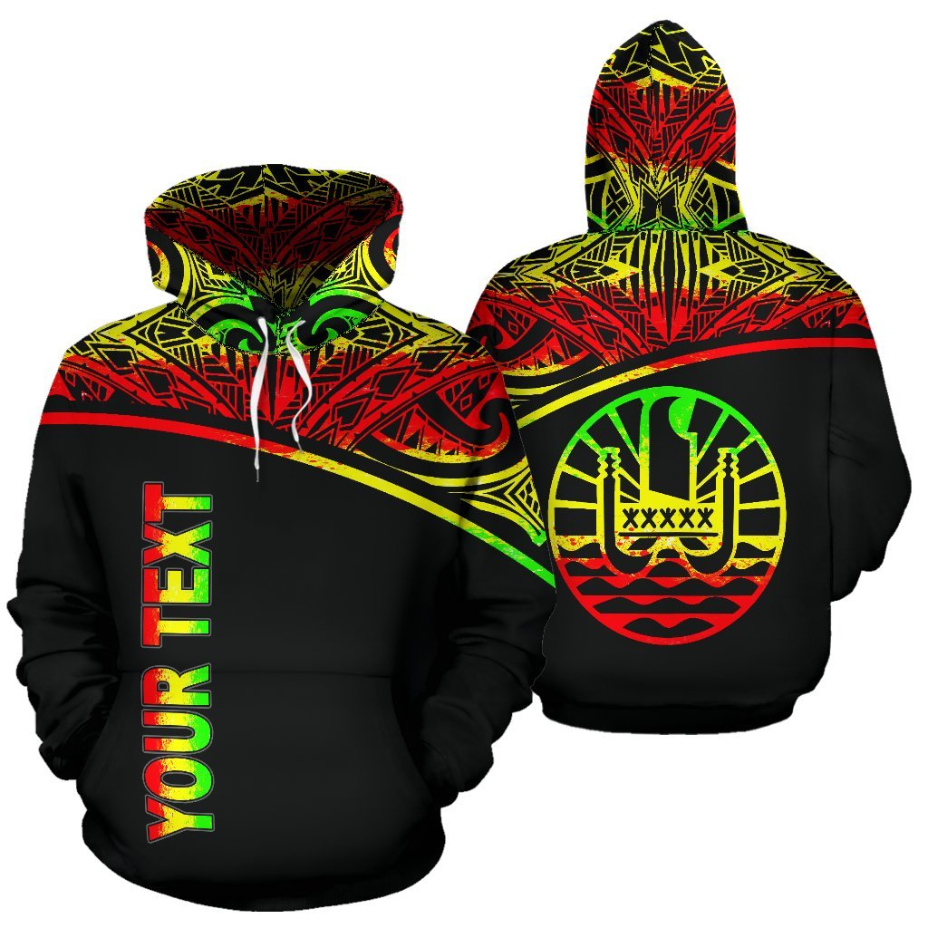 Tahiti Polynesian ll Over Custom Hoodie Reggae Curve Unisex Reggae - Polynesian Pride