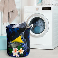 Tokelau Polynesian Laundry Basket - Turtle With Plumeria Flowers - Polynesian Pride