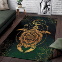 Turtle Hibiscus Golden Galaxy Area Rug AH - Polynesian Pride