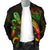 Palau Polynesian Men's Bomber Jacket - Turtle With Blooming Hibiscus Reggae - Polynesian Pride