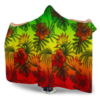 Polynesian Hooded Blanket - Reggae Hibiscus Patterns - Polynesian Pride