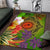 Chuuk Polynesian Area Rug - Manta Ray Tropical Flowers (Reggae) - Polynesian Pride