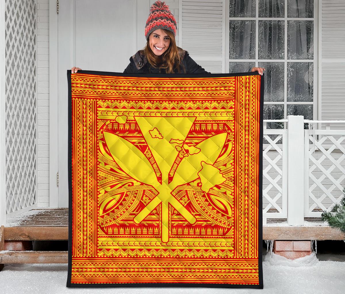 Hawaii Polynesian Kanaka Maoli Premium Quilt - Polynesian Pride