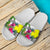 Palau Custom Personalised Slide Sandals White - Turtle Plumeria Banana Leaf - Polynesian Pride