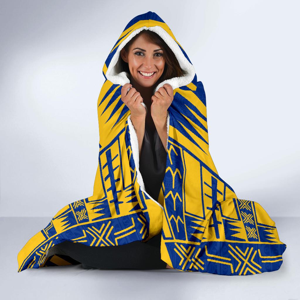 Nauru Hooded Blanket - Polynesian Tattoo Flag - Polynesian Pride