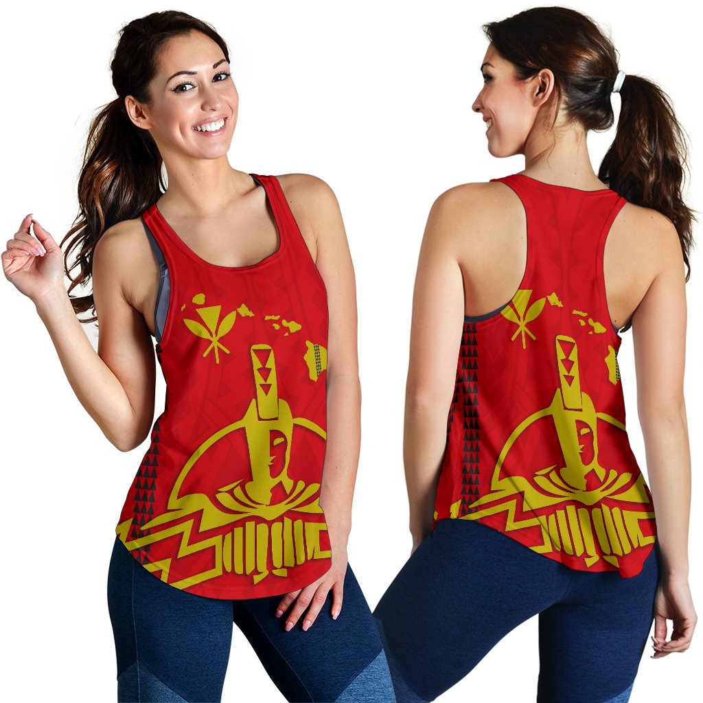 Hawaii King Women's Racerback Tank Red - Polynesian Pride