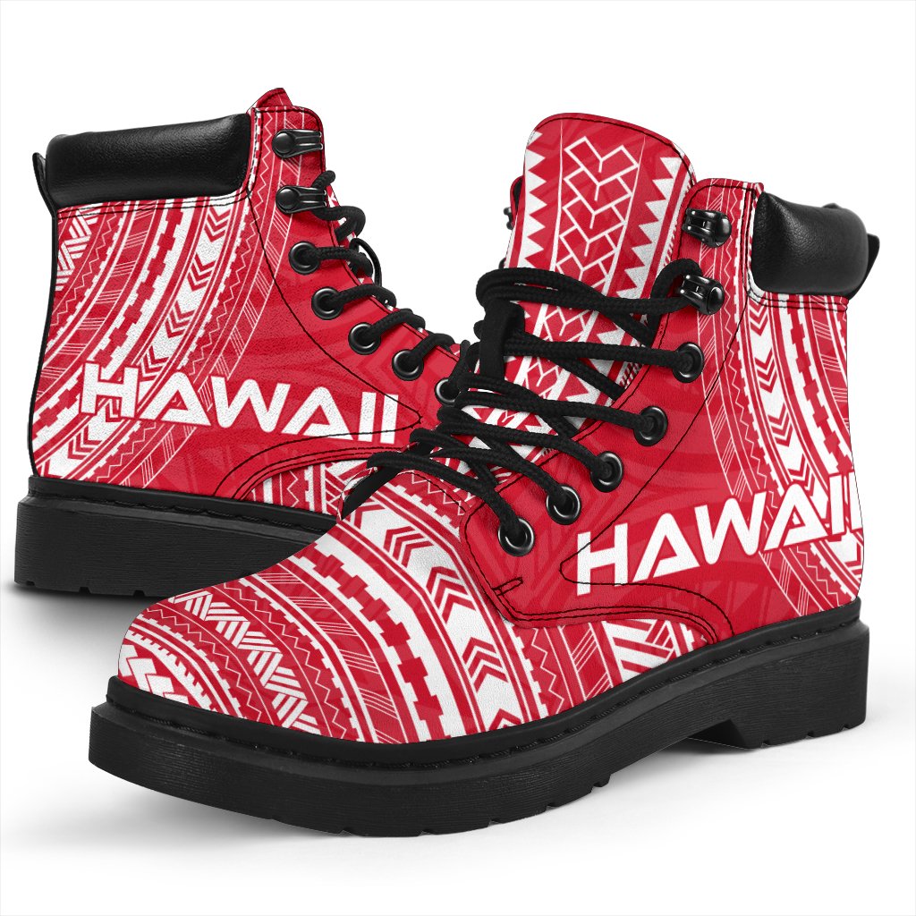 Hawaii Leather Boots - Polynesian Flag Chief Version - Polynesian Pride
