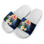 Tahiti Polynesian Slide Sandals - Turtle With Plumeria Flowers - Polynesian Pride