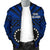 Cook Island Men's Bomber Jacket - Seal With Polynesian Tattoo Style ( Blue) - Polynesian Pride