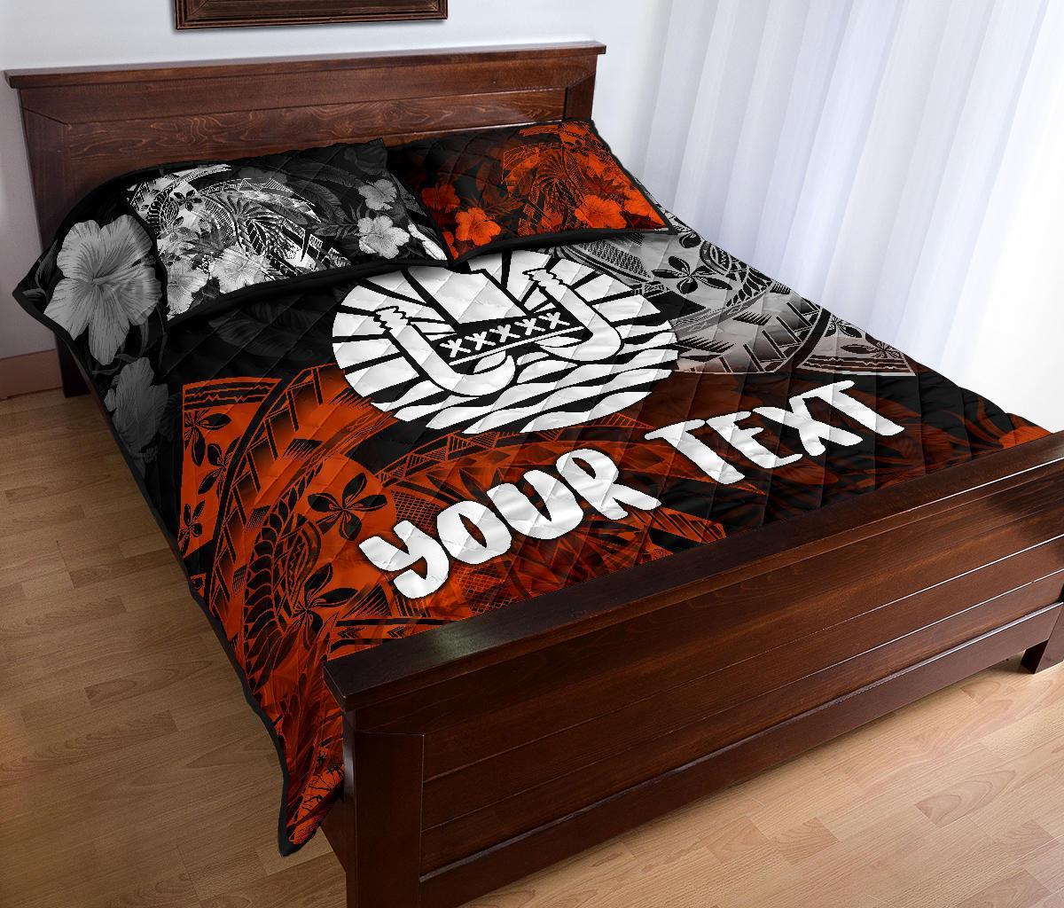 Tahiti Polynesian Personalised Quilt Bed Set - Vintage Polynesian Turtle - Polynesian Pride