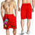 Guam Polynesian Men's Shorts - Floral With Seal Red Red - Polynesian Pride