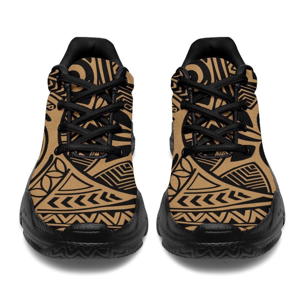 Polynesian Hawaiian Style Tribal Tattoo Gold Chunky Sneakers - Polynesian Pride