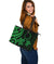 Cook Islands Leather Tote Bag - Green Tentacle Turtle - Polynesian Pride