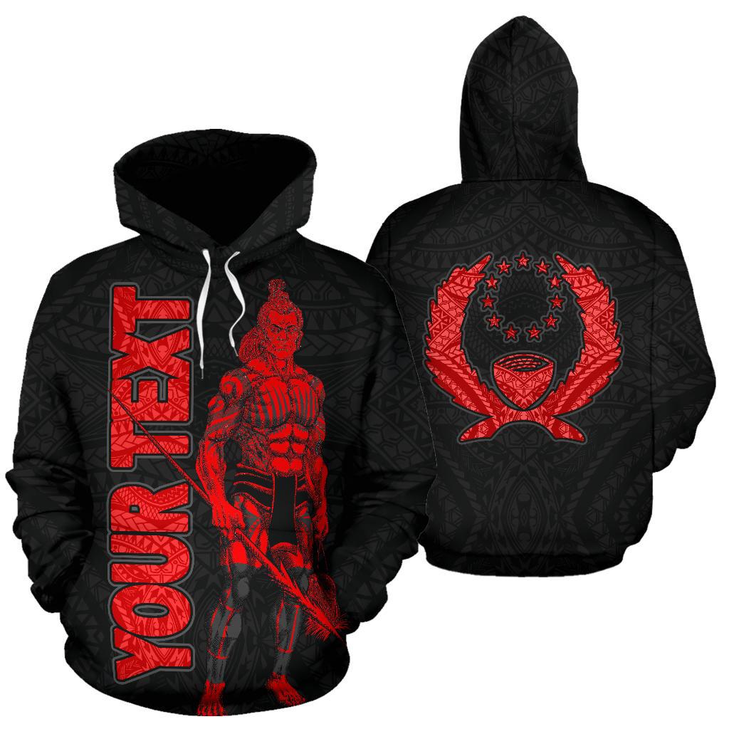 Pohnpei Custom Hoodie Micronesia Pohnpeian Warrior Red Unisex Red - Polynesian Pride