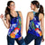 Cook Islands Women's Racerback Tank - Humpback Whale with Tropical Flowers (Blue) - Polynesian Pride