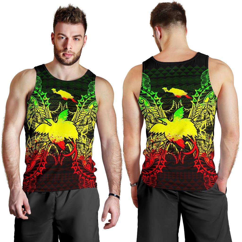 Papua New Giunea Polynesian Men Tank Top Map Reggae - Polynesian Pride