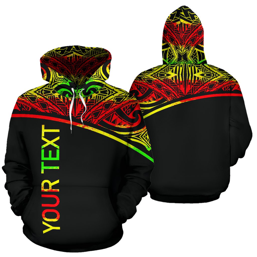 Poly All Over Print Custom Hoodie Polynesian Curve Reggae Style Unisex Reggae - Polynesian Pride