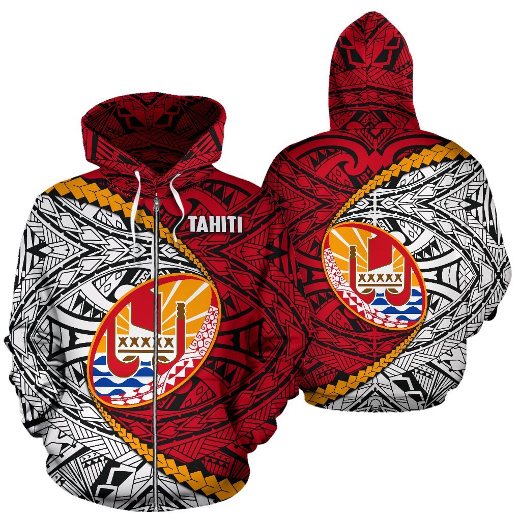 Tahiti Polynesian Rugby Zip Hoodie - Polynesian Pride