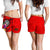 American Samoa Polynesian Women's Shorts - Floral With Seal Red Women Red - Polynesian Pride