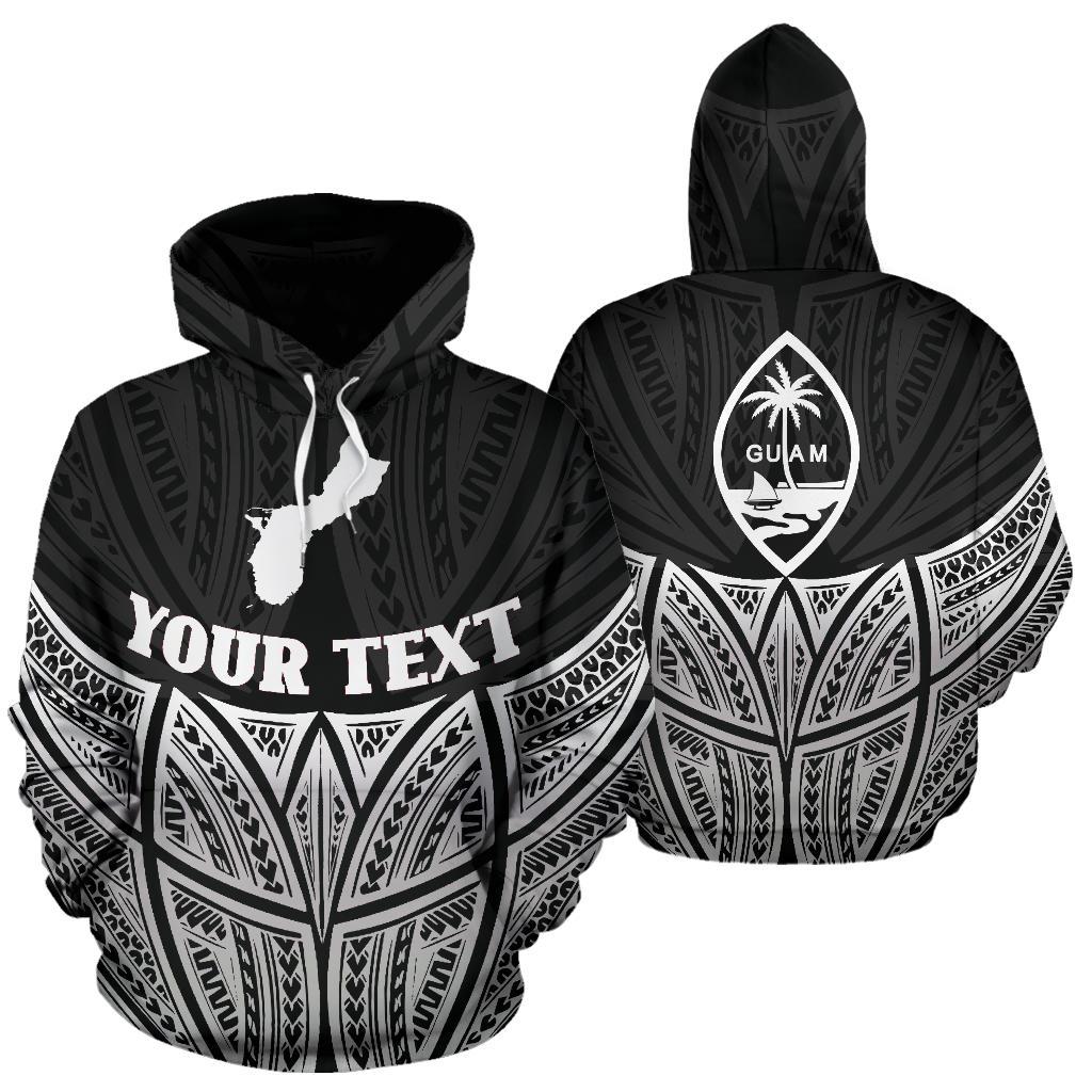 Guam Polynesian Custom Hoodie Black Pride Map nd Seal Unisex Black - Polynesian Pride