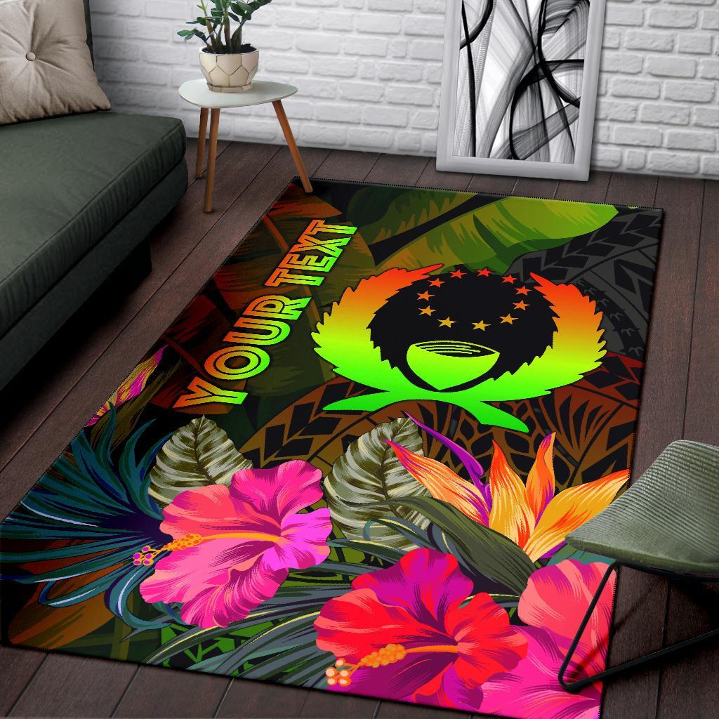 Pohnpei Polynesian Personalised Area Rug - Hibiscus and Banana Leaves - Polynesian Pride