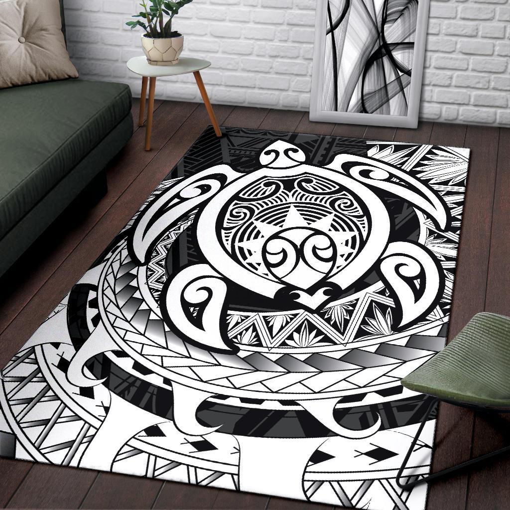 Hawaii Polynesian Turtle Rug - White - Polynesian Pride