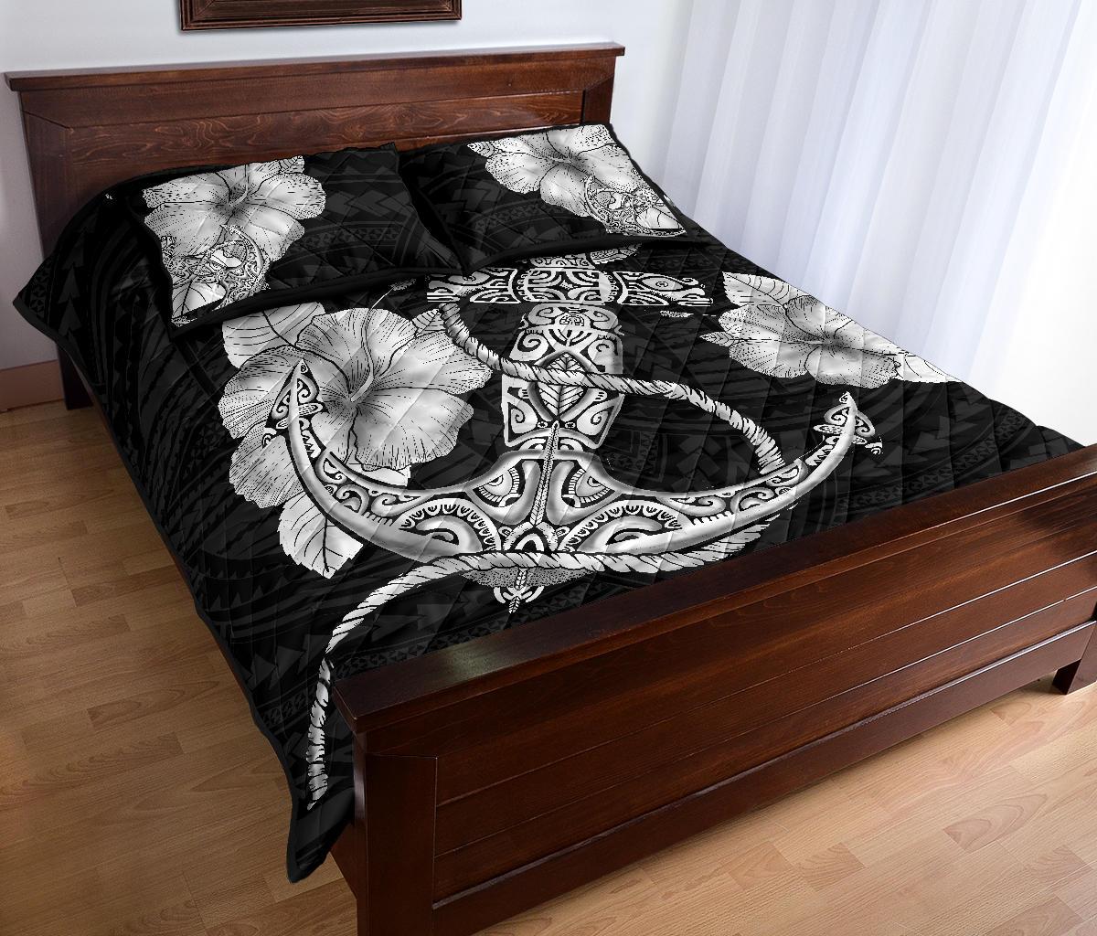Anchor Poly Tribal Quilt Bed Set - Polynesian Pride