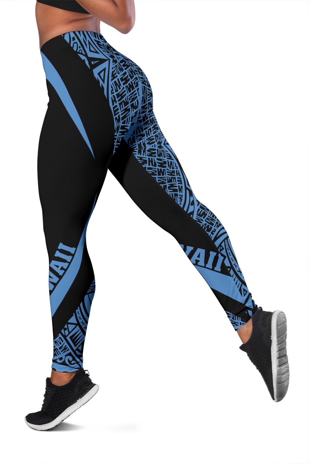 Hawaii Polynesian Leggings - Circle Style Blue Pastel - Polynesian Pride