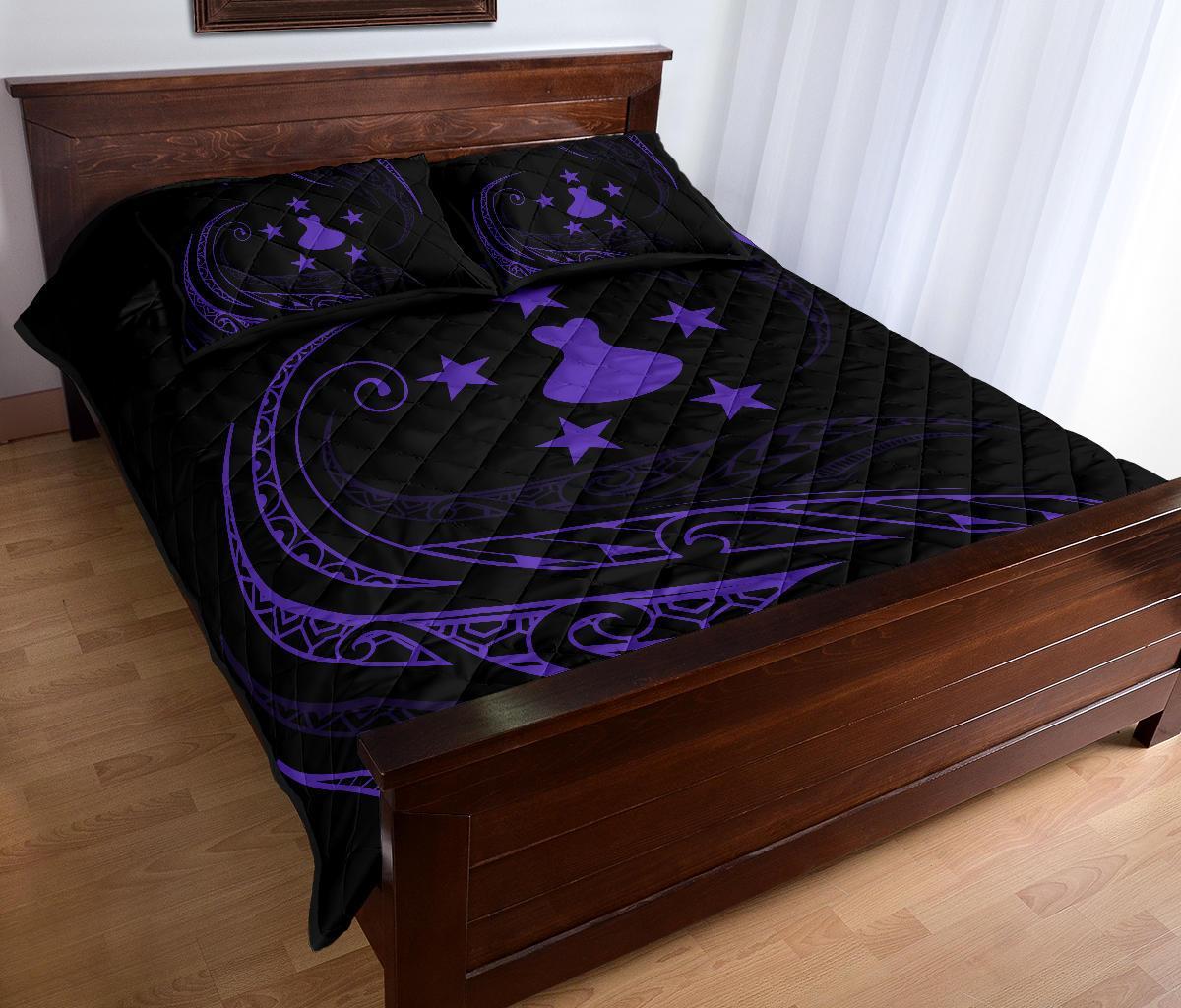 Austral Islands Quilt Bed Set - Purple - Frida Style - Polynesian Pride