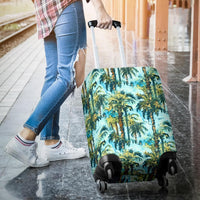 Tropical Palm Trees Blue Luggage Cover - Polynesian Pride