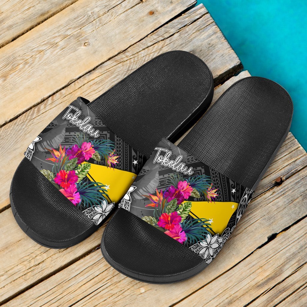 Tokelau Slide Sandals - Turtle Floral - Polynesian Pride