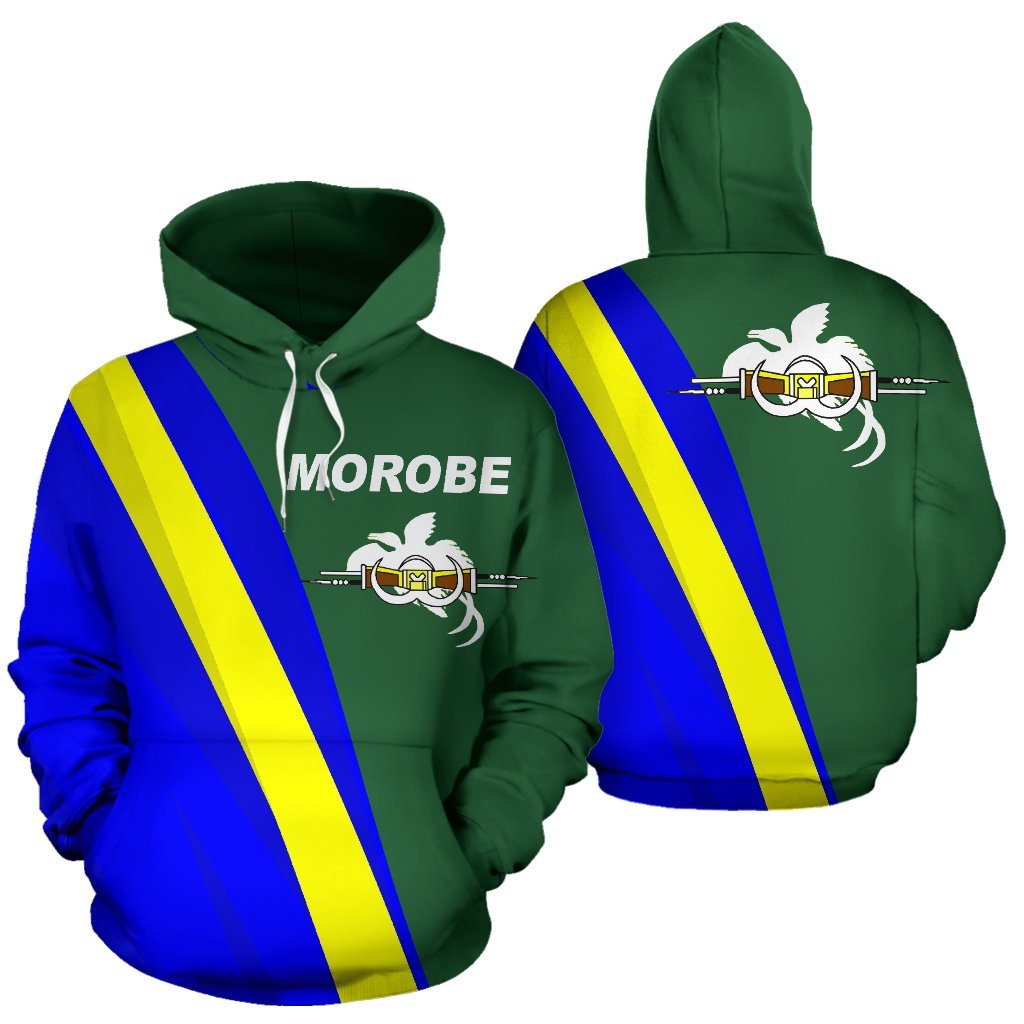 Morobe Papua New Guinea Morobe Flag Hoodie Unisex Green mix Yellow and Blue - Polynesian Pride