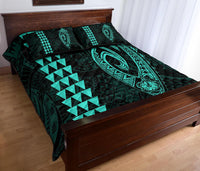 Hawaii Kakau Makau Fish Hook Polynesian Quilt Bed Set - Turquoise - Polynesian Pride