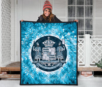 Hawaii Coat Of Arms Premium Quilt Discrete Style - Polynesian Pride